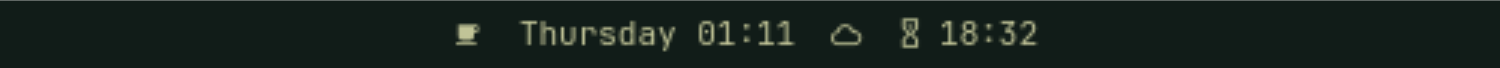 The Omarchy top bar with the PomoGo widget counting down next to the clock